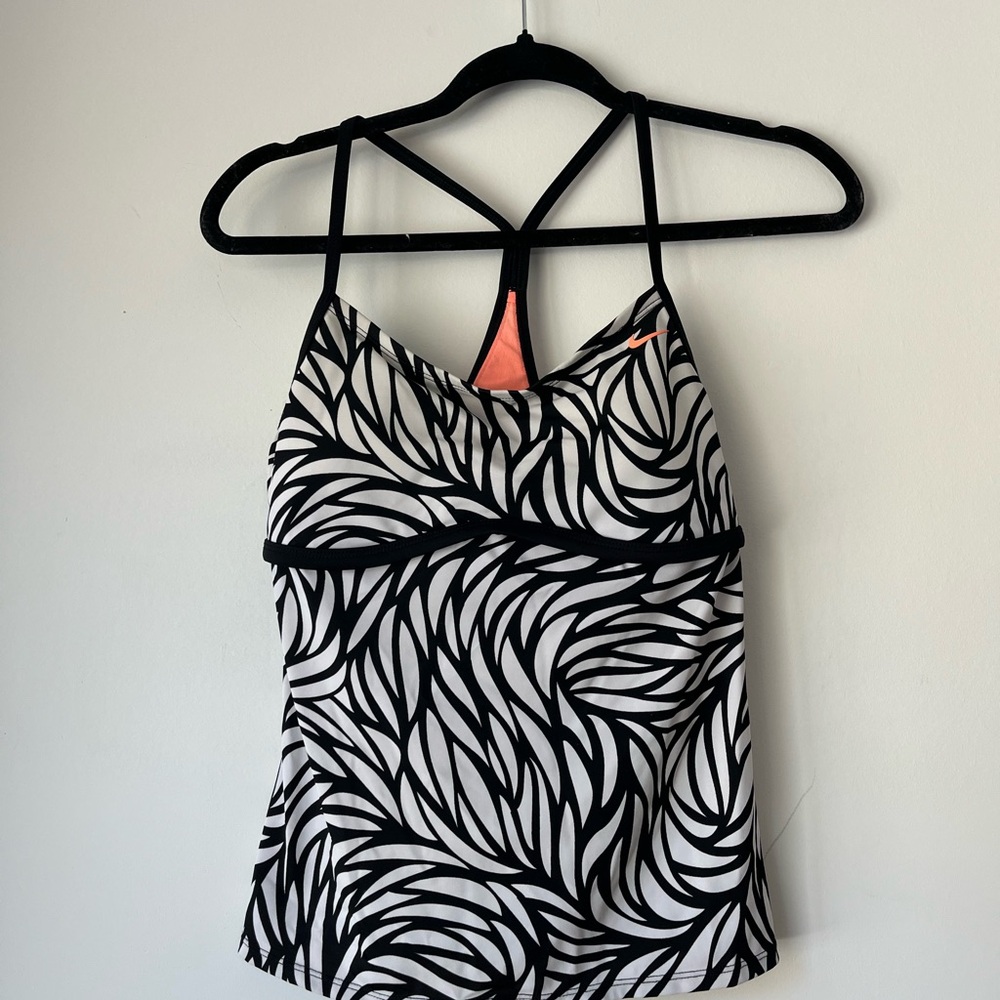 Nike Black and White Women's Swim Top